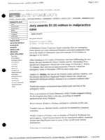 “Jury $1.05 Million In Malpractice Case,” The Sun